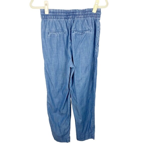 Gap Women Versatile Jogger Pants Chambray Dark Indigo Blue Tencel Pull On Size 2 - Picture 2 of 5